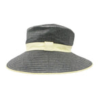 Hermes Hat Linen Leather Piping Bakeha Bucket Hat Paneled Gray — view 3