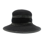 Hermes Hat Leather Trimming Bakeha Buckethat Hat Black — view 4
