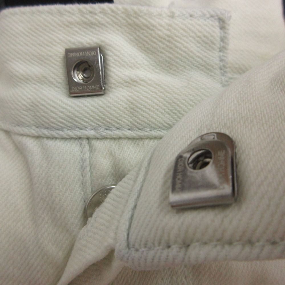 Dior Homme Dio Denim Pants Embroidery Run ns White — view 6