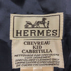 Hermes Vest Vintage Suede Gilet Silk Contrast Top Navy Blue XL — view 4