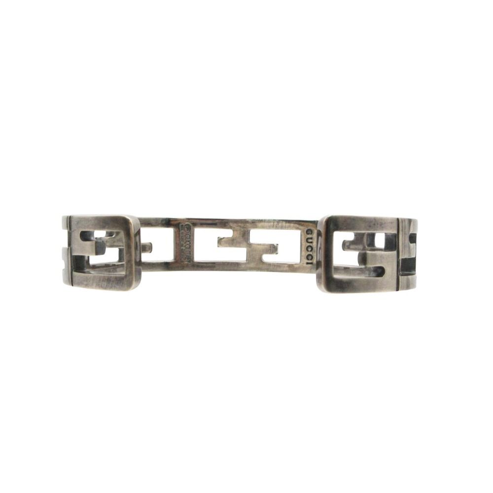 Gucci Vintage Bangle Logo Bracelet Silver — view 5