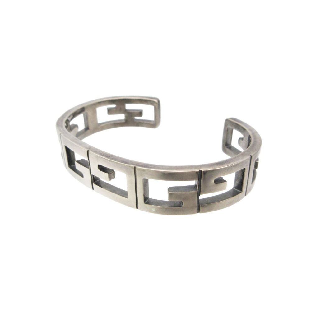 Gucci Vintage Bangle Logo Bracelet Silver