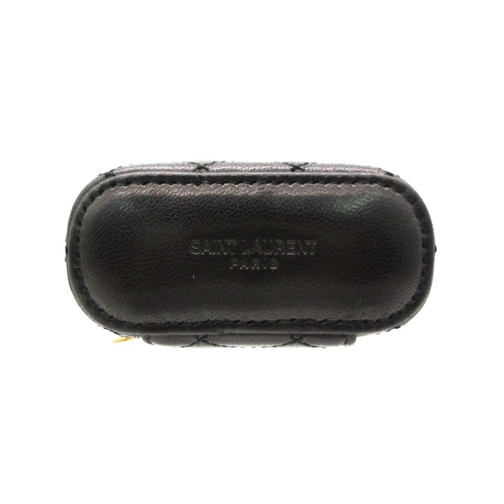 Saint Laurent Paris Sanro Run Charm Bag Quilted Lambskin Bag Cassandralogo Black — view 5