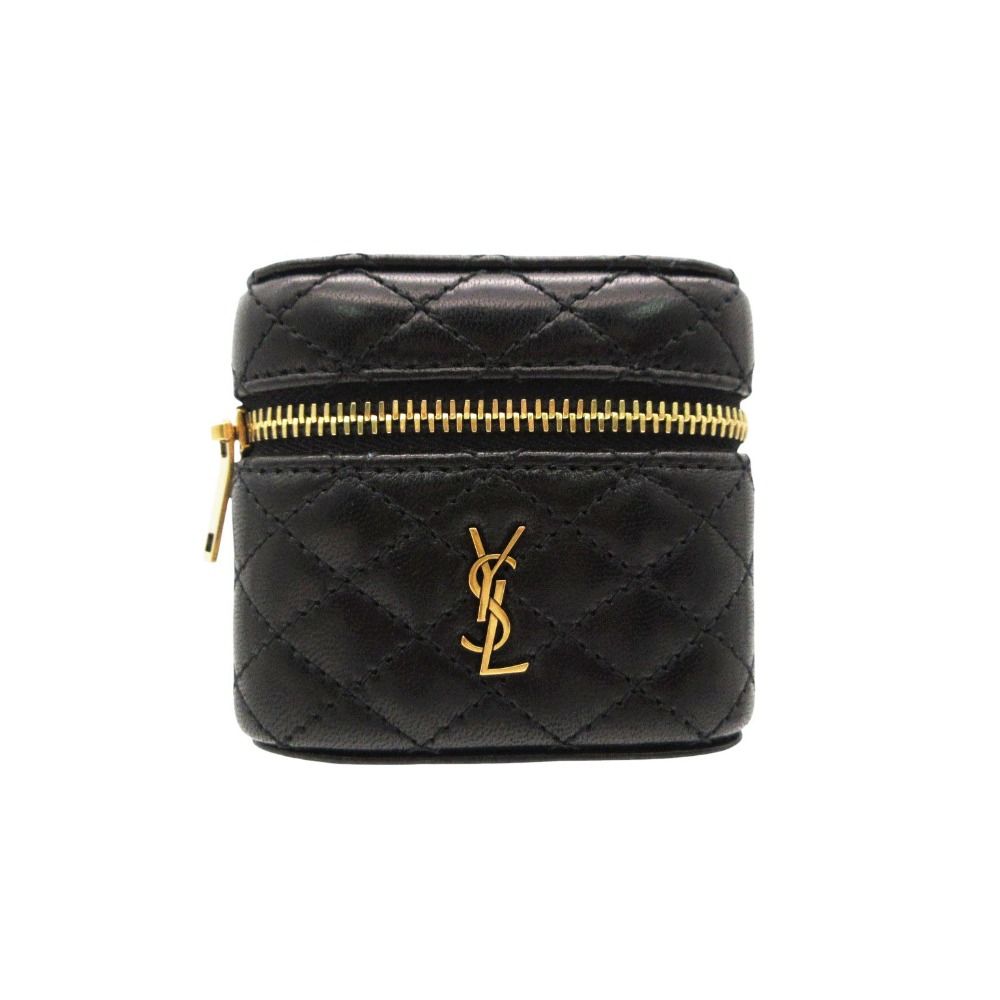 Saint Laurent Paris Sanro Run Charm Bag Quilted Lambskin Bag Cassandralogo Black