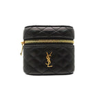 Saint Laurent Paris Sanro Run Charm Bag Quilted Lambskin Bag Cassandralogo Black