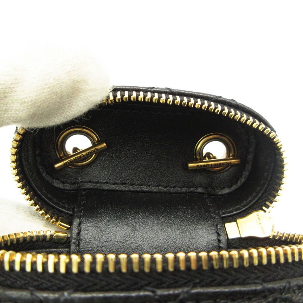 Saint Laurent Paris Sanro Run Charm Bag Quilted Lambskin Bag Cassandralogo Black — view 7