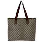 Gucci Vintage Sherry Line Plus Logo Leather Tote Brown — view 3