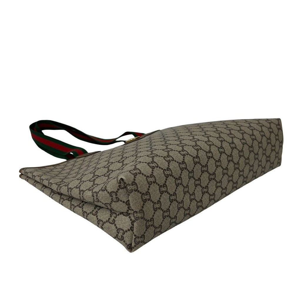 Gucci Vintage Sherry Line Plus Logo Leather Tote Brown — view 7