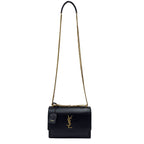 Saint Laurent Shoulder Bag Black 2-Way Sunset Medium Chain YSL Cross Body Gold — view 4