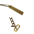 Dior Vintage Logo Plate Rhinestone Necklace Gold — view 3