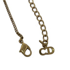 Dior Vintage Logo Plate Rhinestone Necklace Gold — view 4