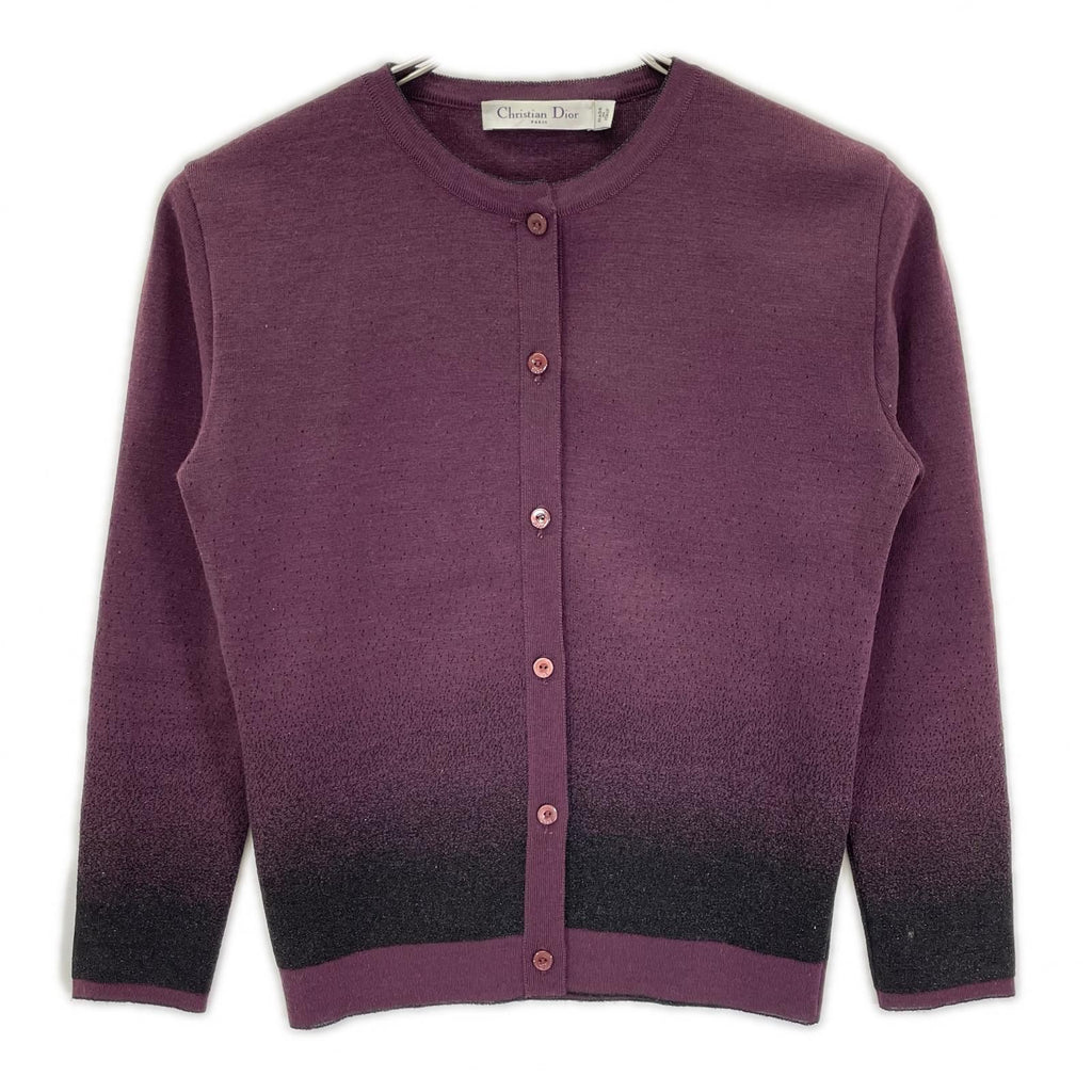 Dior Bordeaux Wool Cardigan 36
