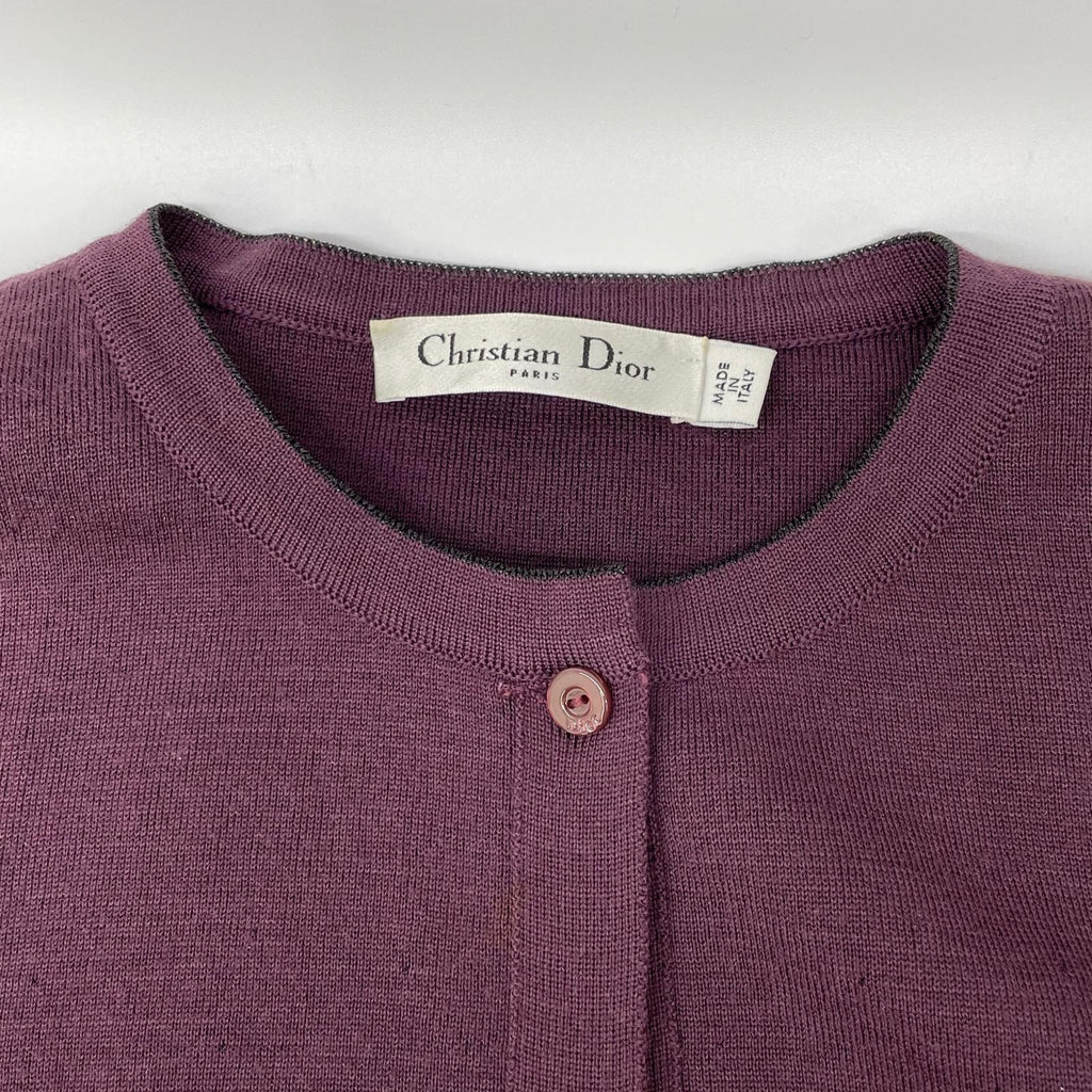 Dior Bordeaux Wool Cardigan 36 — view 8
