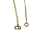 Dior CD Logo Heart Motif Rhinestone Pendant Gold — view 5
