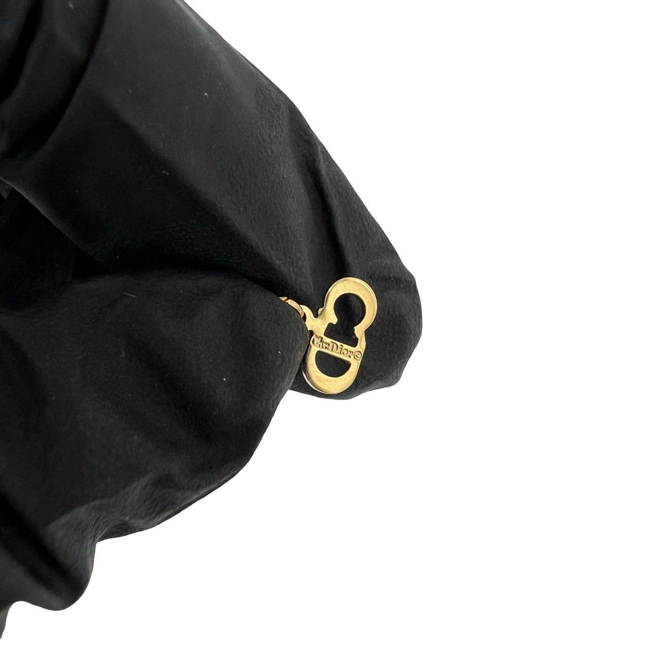 Dior CD Logo Heart Motif Rhinestone Pendant Gold — view 3