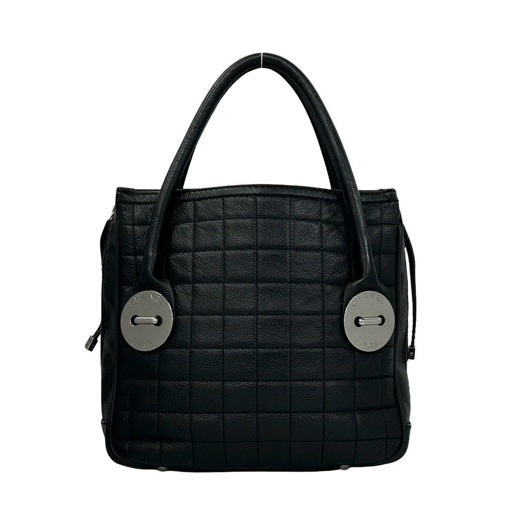 Chanel Cho Edge Coat Logo Caviar Leather Tote Black — view 3