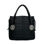 Chanel Cho Edge Coat Logo Caviar Leather Tote Black — view 3