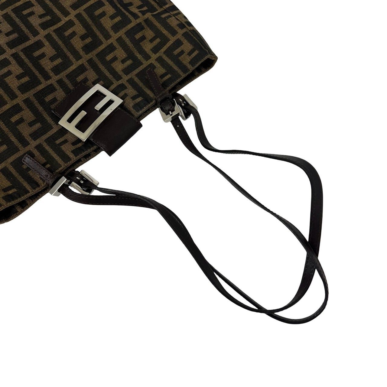 Fendi Vintage Zucca FF Pattern Canvas Leather Tote Shoulder Bag Brown — view 4