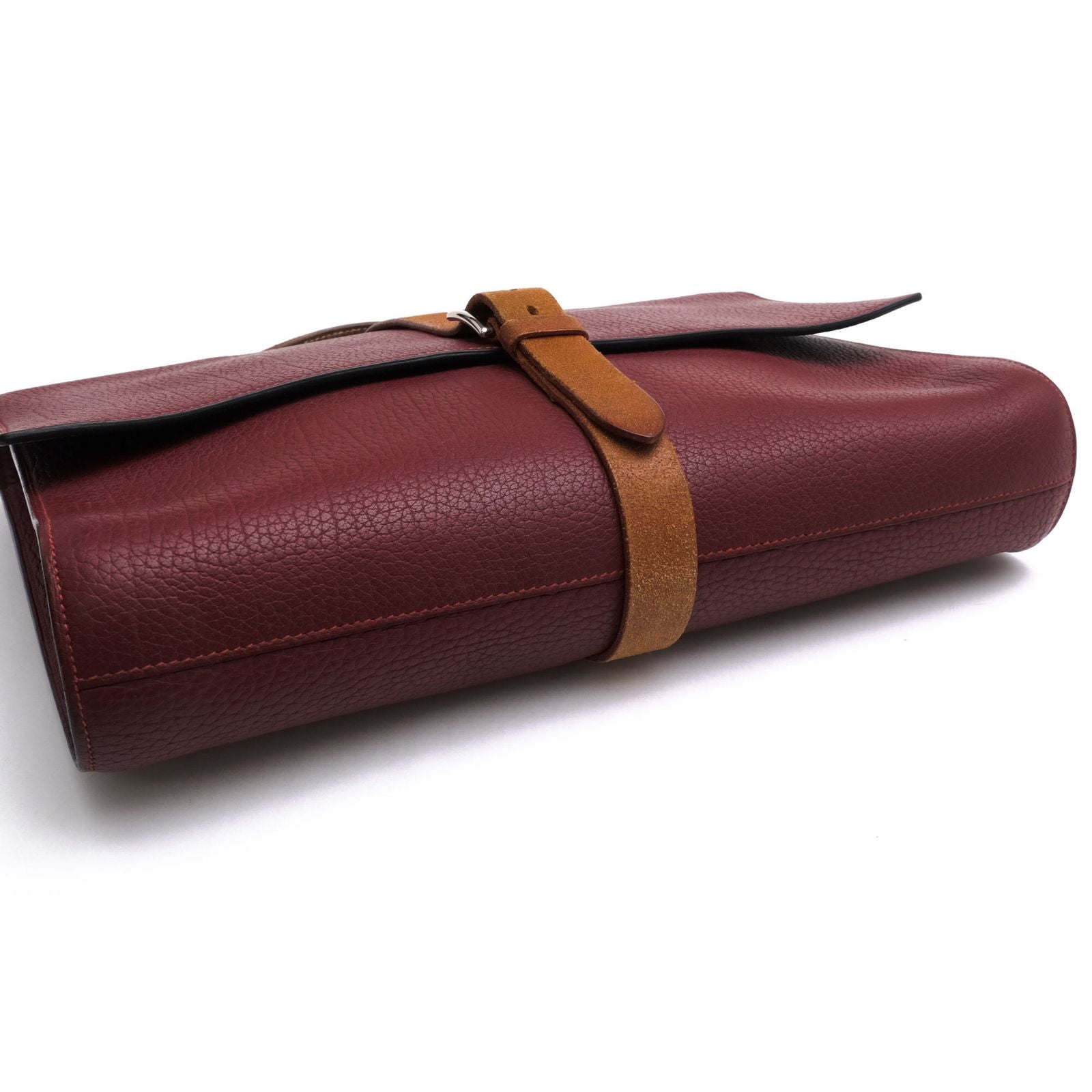 Hermes Briefcase Business Leather Red Brown Etriviere Grained Vache Liegee Cles — view 6