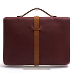 Hermes Briefcase Business Leather Red Brown Etriviere Grained Vache Liegee Cles — view 2