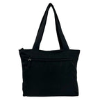 Prada Triangle Nylon Leather Tote Shoulder Bag Black — view 3