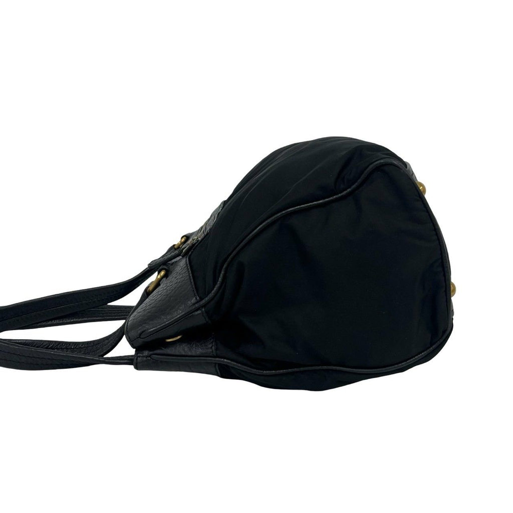 Prada Nylon Tessuto Leather Handbag Mini Tote Black — view 5