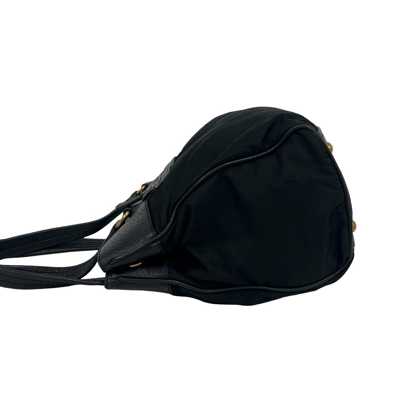 Prada Nylon Tessuto Leather Handbag Mini Tote Black — view 5