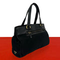 Prada Nylon Tessuto Leather Handbag Mini Tote Black