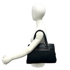 Prada Nylon Tessuto Leather Handbag Mini Tote Black — view 2