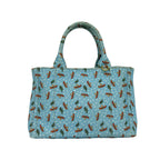 Prada Canapa Canvas 2-Way Shoulder Bag Mini Tote Blue — view 3