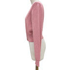 Chanel Cashmere 98% Gripoix Style Camellia Button Cardigan Pink 40 — view 3