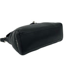 Prada Triangle Logo Leather Shoulder Bag Tote Black — view 7