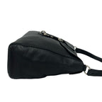 Prada Triangle Logo Leather Shoulder Bag Tote Black — view 6