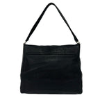 Prada Triangle Logo Leather Shoulder Bag Tote Black — view 3
