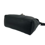 Prada Triangle Logo Leather Shoulder Bag Tote Black — view 8