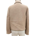 Dior Logo Button Scalloped Edge Bow Pea Jacket Beige 40 — view 4