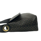 Celine Vintage Macadam Blason Triomphe Pattern Leather Shoulder Bag Black — view 5