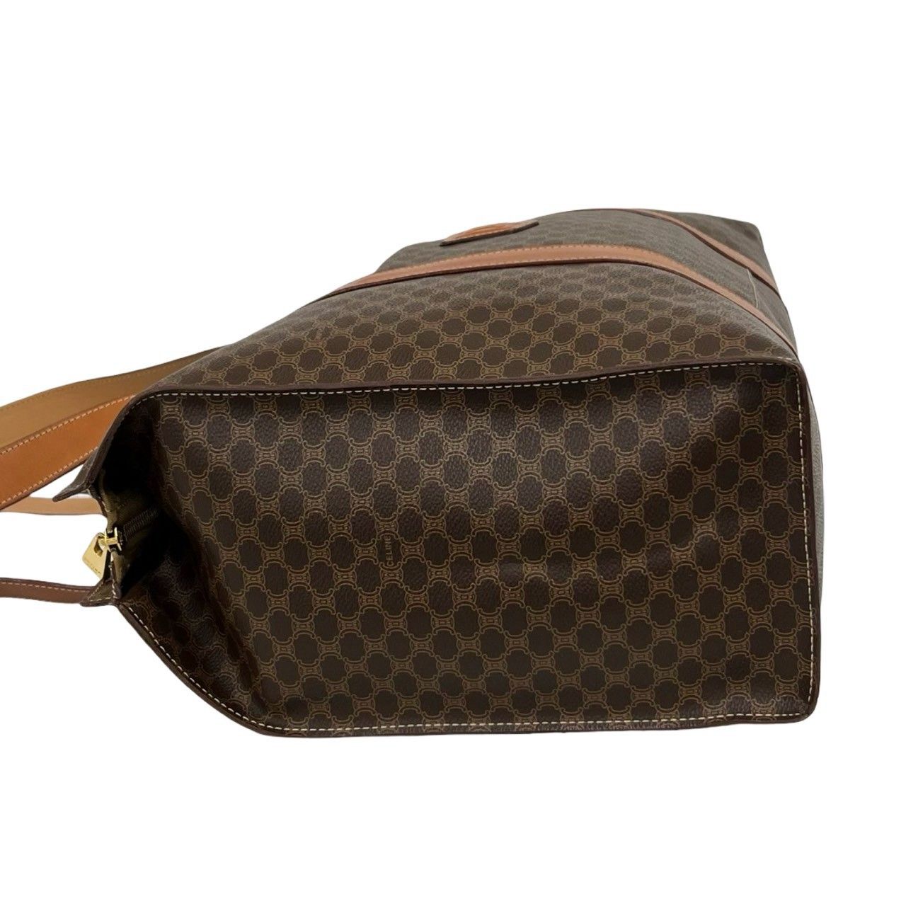 Celine Vintage Macadam Blason Leather Tote Shoulder Bag Brown — view 5