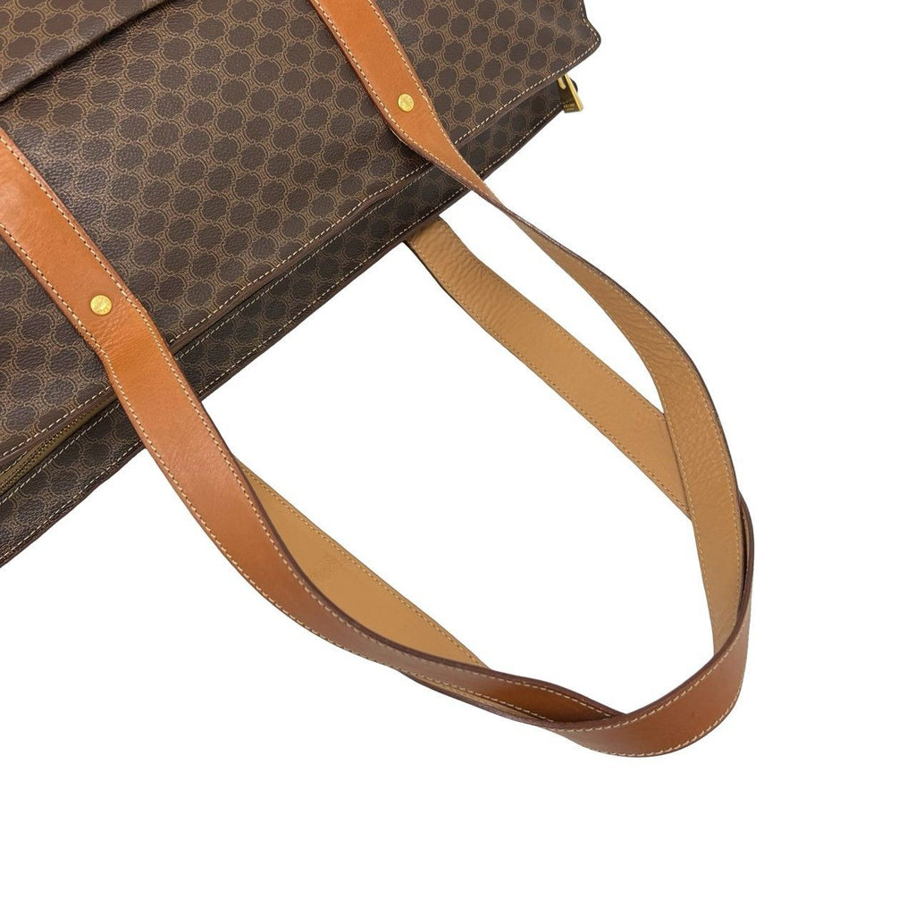 Celine Vintage Macadam Blason Leather Tote Shoulder Bag Brown — view 4