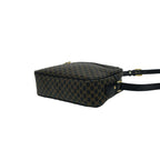 Celine Vintage Macadam Blason Triomphe Pattern Leather Shoulder Bag Black Brown — view 8