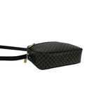 Celine Vintage Macadam Blason Triomphe Pattern Leather Shoulder Bag Black Brown — view 7