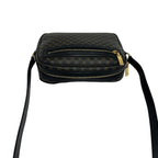 Celine Vintage Macadam Blason Triomphe Pattern Leather Shoulder Bag Black Brown — view 4