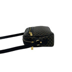 Celine Vintage Macadam Blason Triomphe Pattern Leather Shoulder Bag Black Brown — view 5