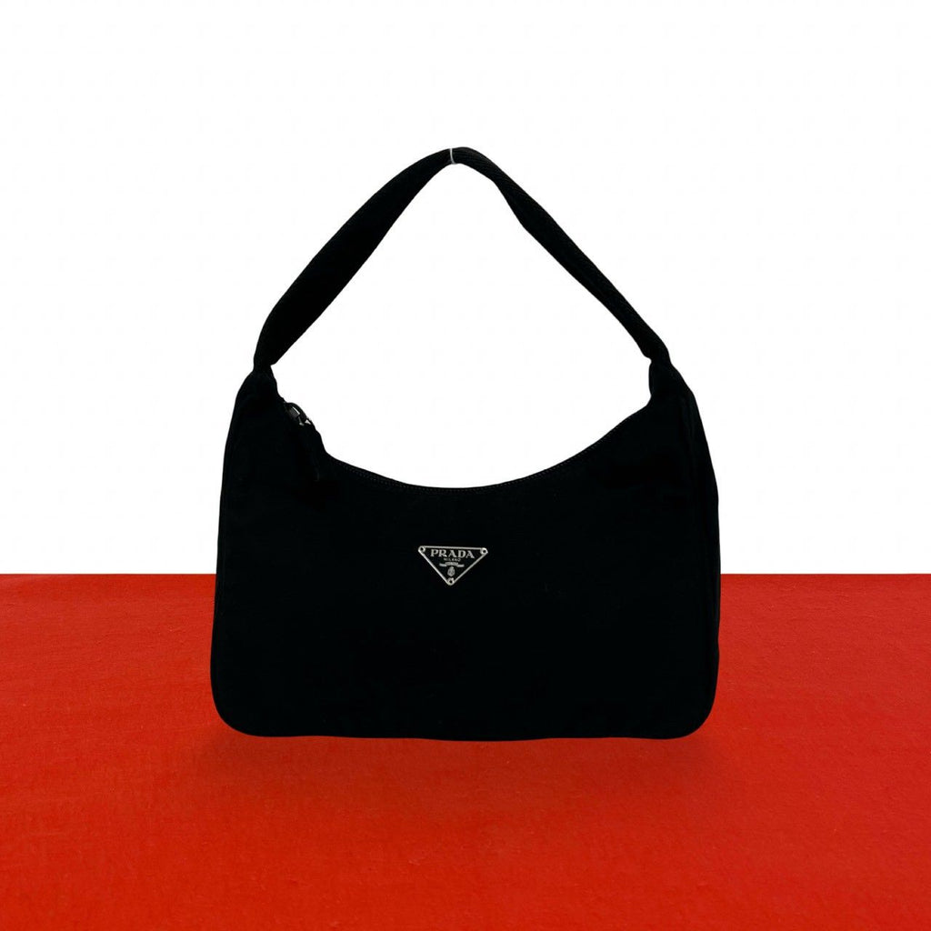Prada Nylon Tessuto Mini Handbag Pouch Case Black