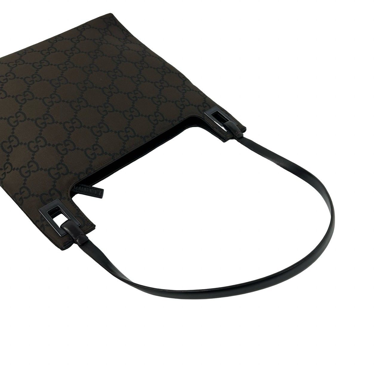 Gucci GG Logo Pattern Canvas Leather Shoulder Bag Mini Tote Brown — view 4