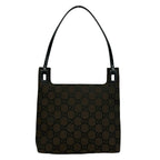 Gucci GG Logo Pattern Canvas Leather Shoulder Bag Mini Tote Brown — view 3