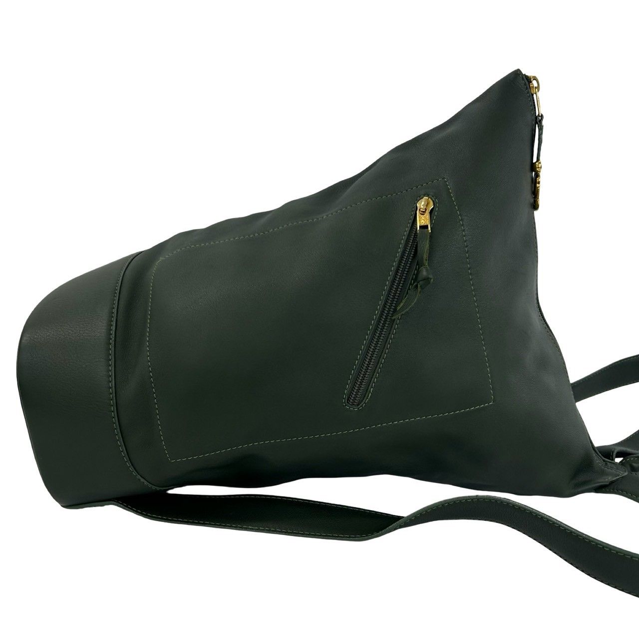 Loewe Anton Logo Leather Backpack Green — view 6
