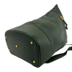 Loewe Anton Logo Leather Backpack Green — view 8