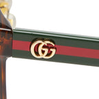 Gucci Sherry Line Double Asian Fit Sunglasses Eyewear Brown Green Red Acetate — view 5
