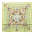 Hermes Carre 90 Railing Ship Handrail Scarf Green Multicolor Silk